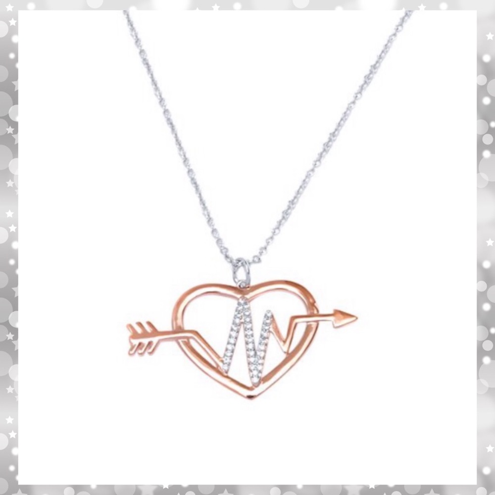 10$ OFF! heartbeat pendant w. Swarovski crystals